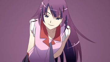 Картинка аниме bakemonogatari фон взгляд девушка