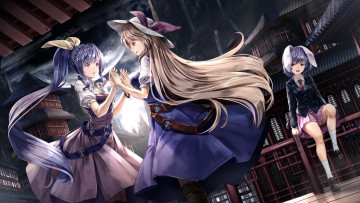 Картинка аниме touhou фон девушки взгляд