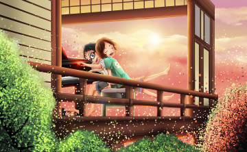 Картинка аниме unknown +другое девушка взгляд фон