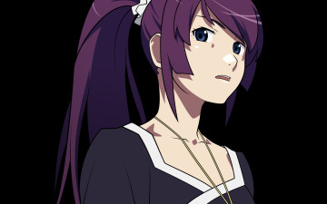 Картинка аниме bakemonogatari девушка взгляд фон