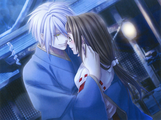 Обои картинки фото аниме, hiiro no kakera, романтика, объятия