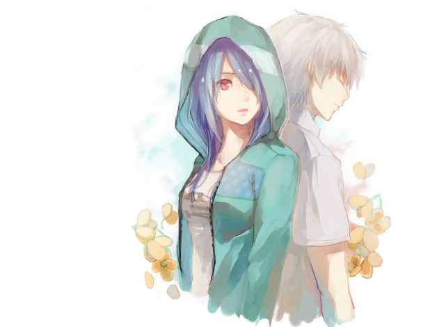 Обои картинки фото аниме, tokyo ghoul, тока, канеки