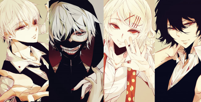 Обои картинки фото аниме, tokyo ghoul, парни, канеки