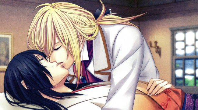 Обои картинки фото аниме, hakuouki, пара