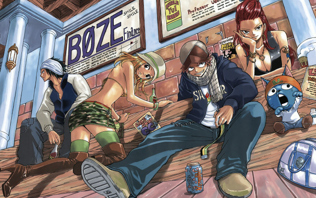 Обои картинки фото аниме, fairy tail, хвост, феи