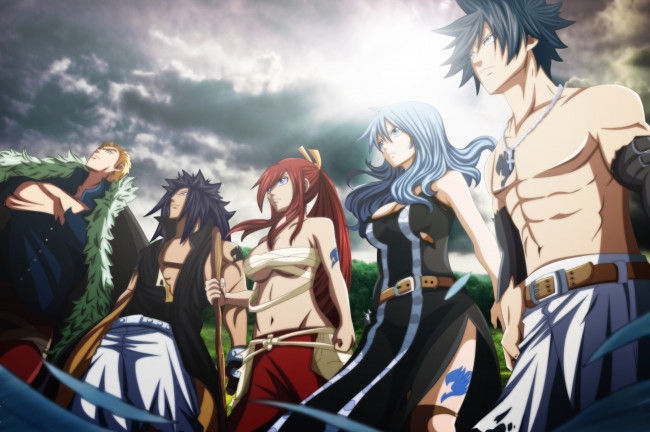 Обои картинки фото аниме, fairy tail, fairy, tail, хвост, феи