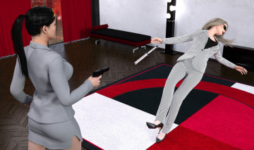 Картинка spy+games+revenge 3д+графика фантазия+ fantasy взгляд девушки фон