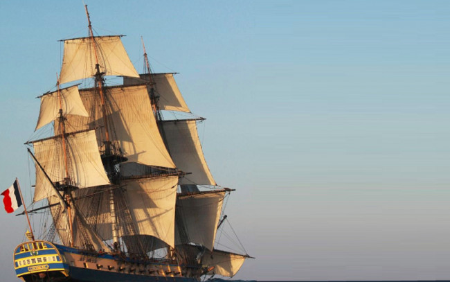 Обои картинки фото корабли, парусники, флаг