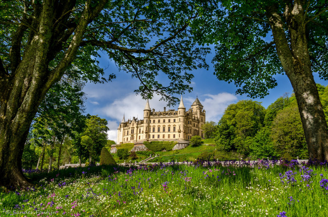 Обои картинки фото dunrobin castle,  scotland, города, - дворцы,  замки,  крепости, пейзаж