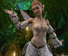 Картинка 3д+графика эльфы+ elves взгляд фон эльфийка