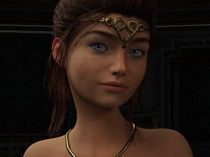 Картинка 3д+графика портрет+ portraits девушка фон взгляд