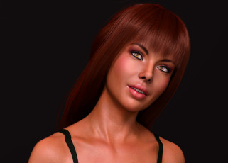 Картинка 3д+графика портрет+ portraits девушка взгляд фон