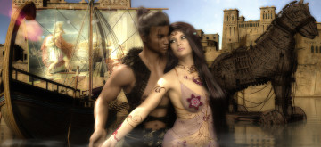 Картинка 3д+графика фантазия+ fantasy девушка фон взгляд