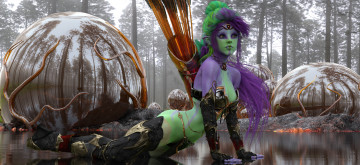 Картинка 3д+графика фантазия+ fantasy фон взгляд девушка