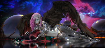 Картинка 3д+графика существа+ creatures фон взгляд девушка