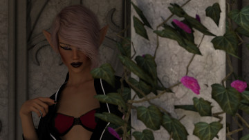 обоя 3д графика, эльфы , elves, эльфийка, фон, взгляд