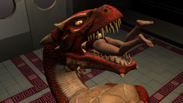 Картинка 3д+графика фантазия+ fantasy фон взгляд дракон девушка