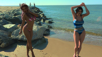 Картинка 3д+графика люди+ people грудь девушки фон взгляд