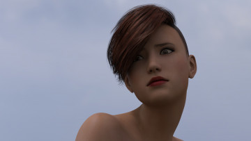 Картинка 3д+графика портрет+ portraits фон взгляд девушка