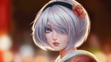 Картинка видео+игры nier +automata ободок девушка лицо