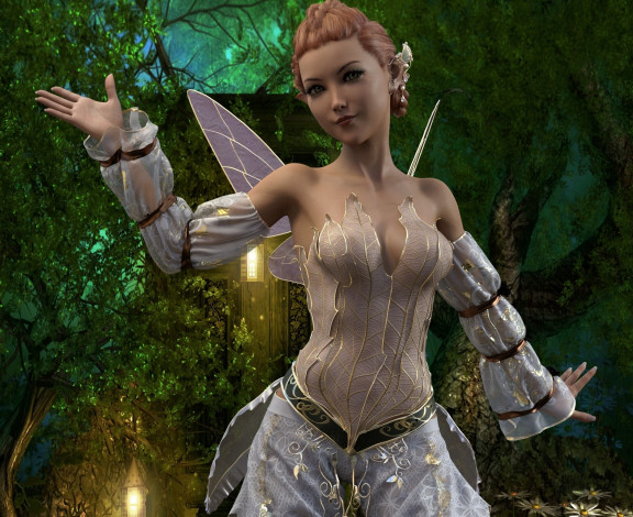 Обои картинки фото 3д графика, эльфы , elves, взгляд, фон, эльфийка