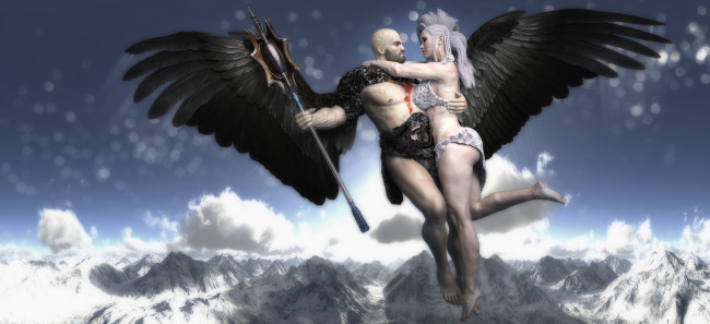 Обои картинки фото 3д графика, фантазия , fantasy, девушка, взгляд, фон, демон