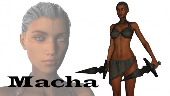 Обои картинки фото 3д графика, фантазия , fantasy, девушка, фон, взгляд