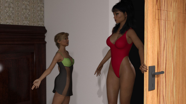 Обои картинки фото 3д графика, люди , people, взгляд, девушки, фон