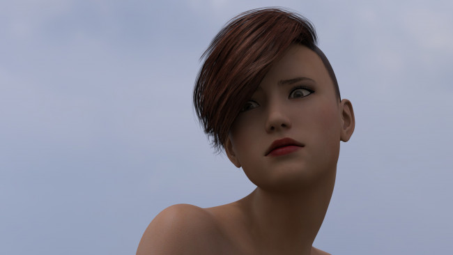 Обои картинки фото 3д графика, портрет , portraits, фон, взгляд, девушка