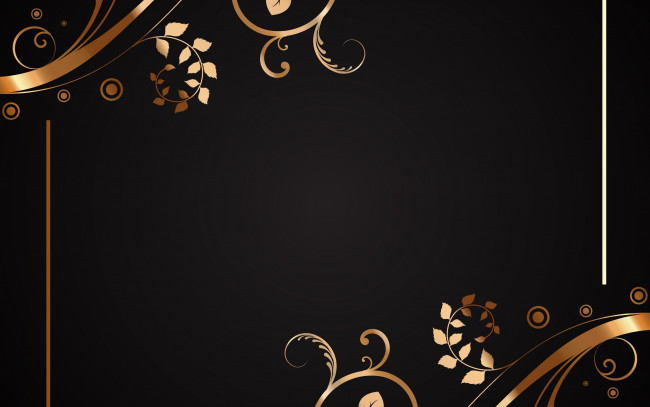 Обои картинки фото векторная графика, графика , graphics, floral, black, gold, текстура, узор