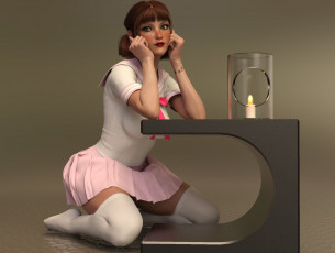 Картинка 3д+графика люди+ people фон взгляд девушка