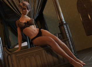 Картинка 3д+графика люди+ people взгляд девушка фон