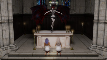 Картинка 3д+графика существа+ creatures фон взгляд девушка