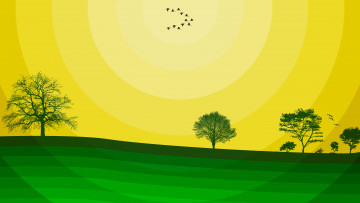 обоя векторная графика, природа , nature, деревья
