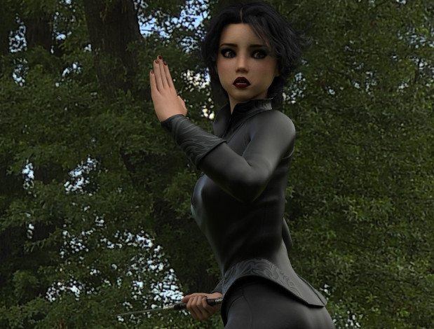 Обои картинки фото 3д графика, люди , people, фон, взгляд, девушка