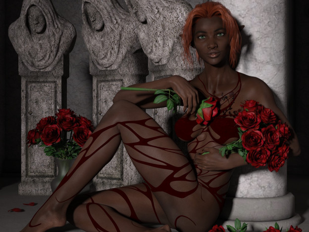 Обои картинки фото 3д графика, люди , people, фон, взгляд, девушка