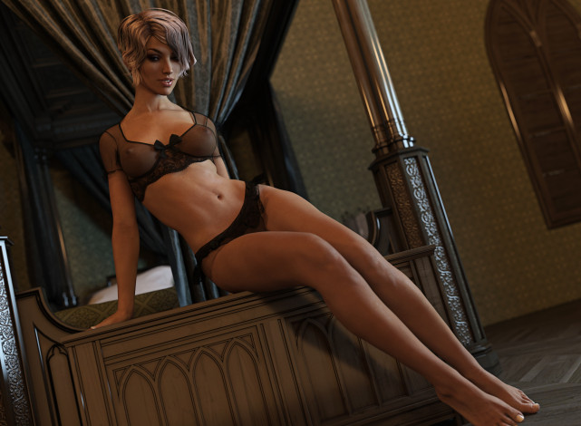 Обои картинки фото 3д графика, люди , people, взгляд, девушка, фон