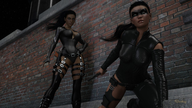 Обои картинки фото 3д графика, фантазия , fantasy, фон, взгляд, девушки