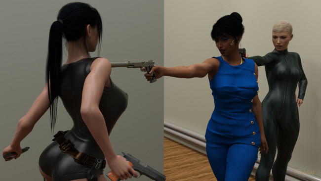 Обои картинки фото 3д графика, фантазия , fantasy, фон, взгляд, девушки