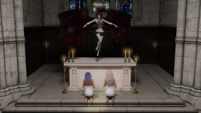 Обои картинки фото 3д графика, существа , creatures, фон, взгляд, девушка