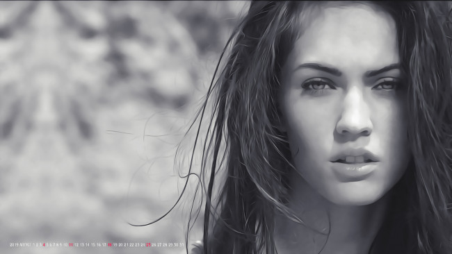 Обои картинки фото календари, компьютерный дизайн, взгляд, женщина, calendar, 2019, лицо, девушка