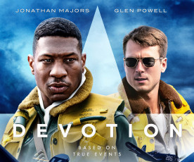 обоя devotion || 2022, кино фильмы, -unknown , другое, боевик, драма, военный, постер, двойная, петля, jonathan, majors, glen, powell