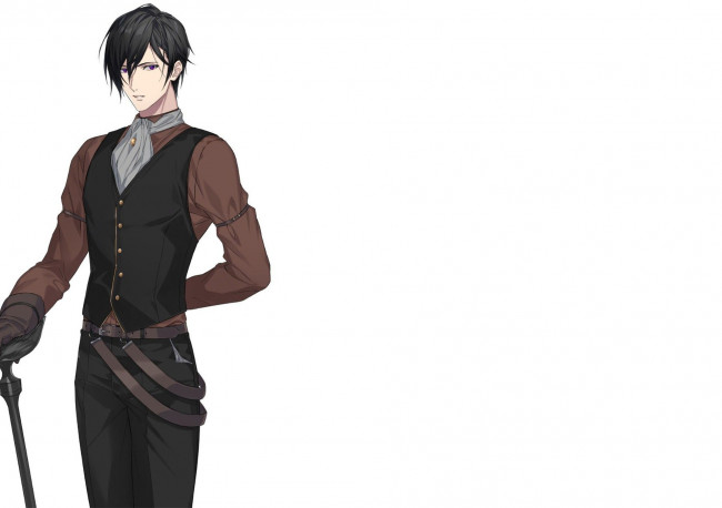 Обои картинки фото аниме, unknown,  другое , парень, трость