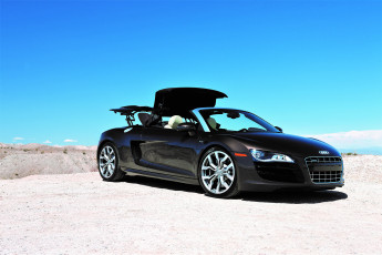 Картинка автомобили audi черный кабриолет пустыня