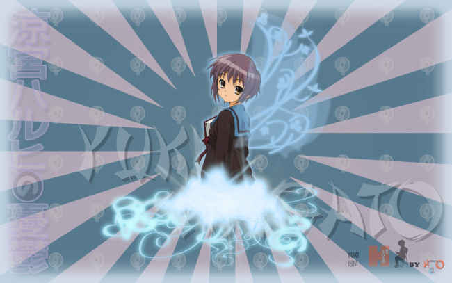 Обои картинки фото аниме, the, melancholy, of, haruhi, suzumiya