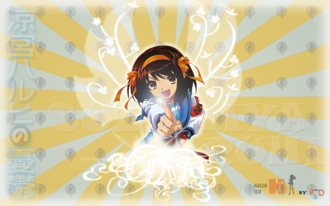 Обои картинки фото аниме, the, melancholy, of, haruhi, suzumiya