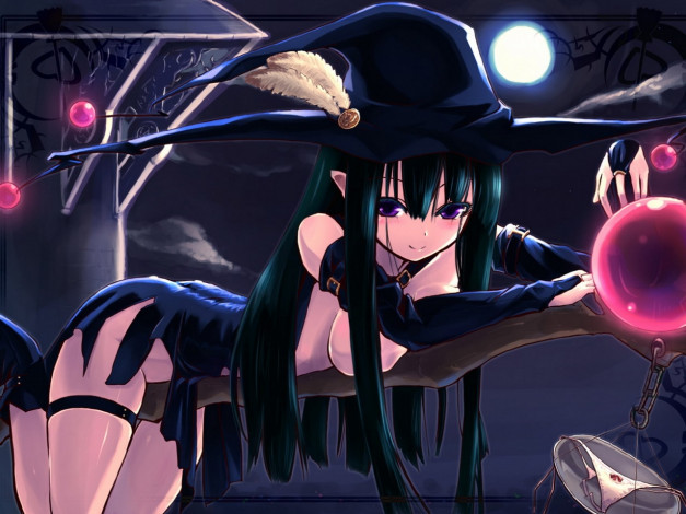 Обои картинки фото аниме, halloween, magic