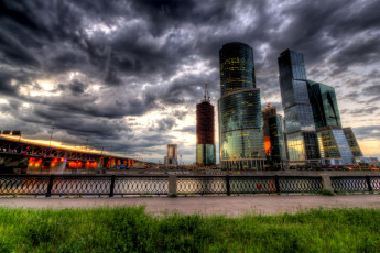 Картинка москва сити города россия мост москва-сити пресненская набережная