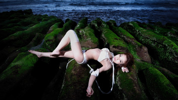 Картинка -Unsort+Азиатки девушки unsort азиатки вечер девушка море камни