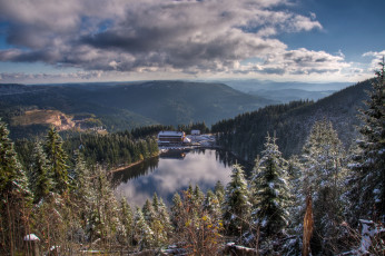 Картинка германия зеебах природа пейзажи лес горы озеро